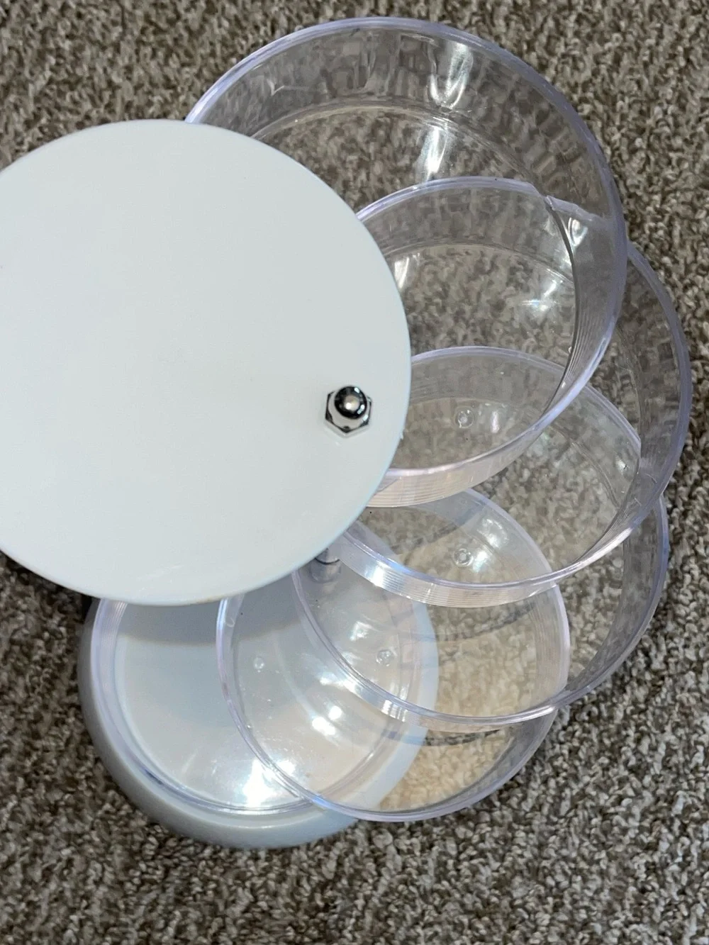 Source Unknown Clear Rotating Makeup Organizer with White Base